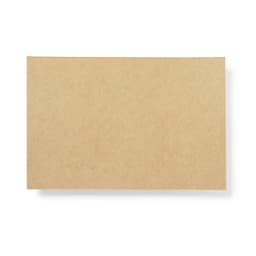 A plain brown business card with a textured surface and a subtle brown hue. It features a logo or branding element.