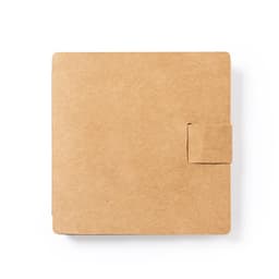 A notebook with a kraft paper cover and a clasp closure, featuring a simple and minimalist design.