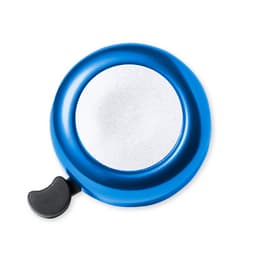 A blue novelty retrieval device with a circular design and a retractable mechanism. It features a shiny, reflective surface.