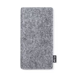 A grey felt pouch with a logo tag, suitable for accessories in the Leisure & Outdoors category.