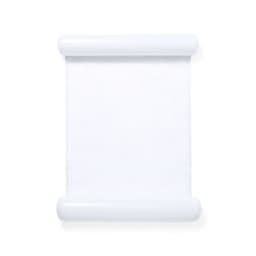 A white inflatable scroll with rounded ends, designed for leisure and outdoor activities, featuring a simple design.