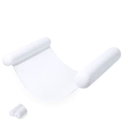 An inflatable white lounge with two sturdy armrests, designed for leisure and outdoor use.