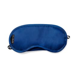 A sleep mask in navy blue with an integrated logo, designed for comfort and relaxation.