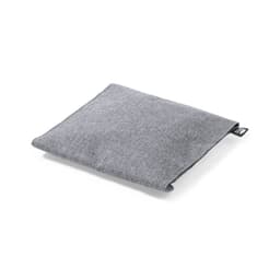 A grey lunch bag with a flat, rectangular shape and a simple design. It features a small logo on the side.