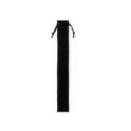 A black velvet storage pouch with a drawstring closure, suitable for holding items like straws or small utensils.