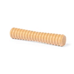 A wooden massager with a ridged surface, featuring a light natural wood colour. The product has a simple design and no visible logo.