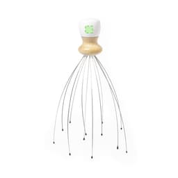 A Tefen Massager with a white top, wooden handle, and long metal wires, designed for personal health use.