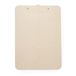 A tan compendium with a smooth surface and two holes at the top for attachment, featuring a simple design.