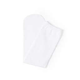 A pair of white socks displayed together. The socks are simple in design and soft in texture.