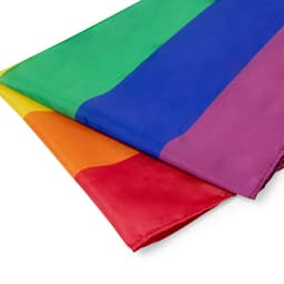 A gift set featuring vibrant flags in rainbow colours, designed for exhibitions and events.