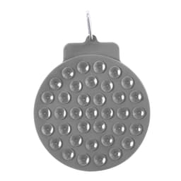 A grey pet feeding pillow featuring numerous round raised dots, designed for comfort and support.