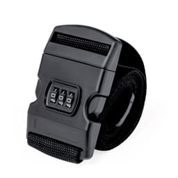 A black secure belt with a combination lock and adjustable strap for various sizes.