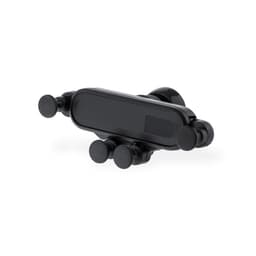 A black car phone holder featuring suction cups and a streamlined design, ideal for securing devices in vehicles.