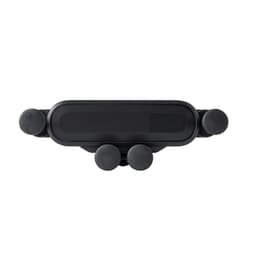 A black car phone holder featuring a sleek design with multiple gripping points and a textured surface.