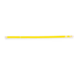 A novelty item in bright yellow, thin and elongated, suitable for fun and games. The item features a logo.