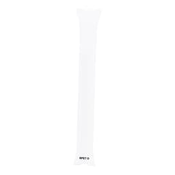 A white, flexible novelty drink bottle with a logo, designed for fun and games.