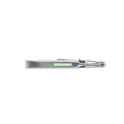 A stainless steel cocktail set with a sleek design, featuring a metallic finish and a subtle green accent.