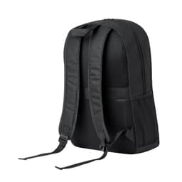 A black Amurax backpack featuring padded shoulder straps and a mesh back panel for comfort. It includes branding.