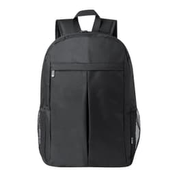 A black Amurax backpack featuring a main compartment, front pocket, and mesh side pockets. Includes a logo.