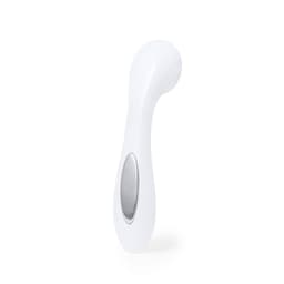A white personal wellness device with a sleek design and a metallic accent.