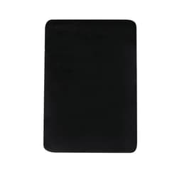 A black tablet cover featuring a smooth finish, designed to fit most standard tablet sizes. It has a logo on the surface.