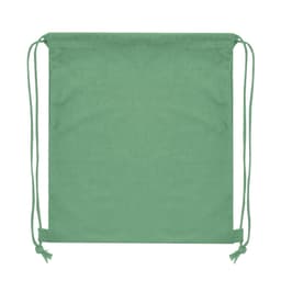A green Azurax drawstring bag with two drawstrings and a simple design. It features a branding logo.