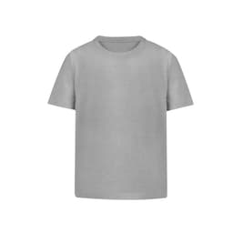 A grey children's t-shirt with a simple design and short sleeves. It features a logo on the front.