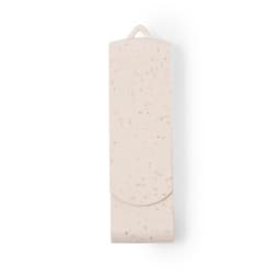 A beige USB drive case with a speckled design, featuring a flap closure and a loop for attachment.