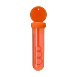 An orange drink bottle with a screw-top lid and a circular opening, featuring three circular indentations inside.