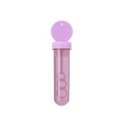 A pink novelty drink bottle with a screw-on lid, featuring a round design inside. It has a logo on the front.