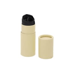 A cream-coloured drink bottle holder with a tapered design, featuring a black top. Includes a removable inner section.