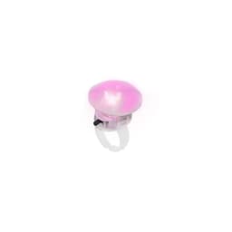A ring with a large pink dome light at the top, featuring a clear base and an on/off switch.
