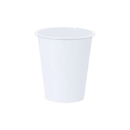 A drink bottle in a simple white design, featuring a smooth surface and a classic cup shape.