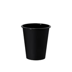 A drink bottle in a sleek black design, made from plastic, suitable for various beverages. Features a logo.