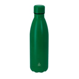 A green stainless steel drink bottle with a sleek, modern design and a secure screw-top lid.