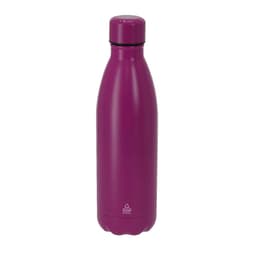 A drink bottle in a vibrant purple colour, featuring a sleek design and a screw-on lid. It includes a logo.