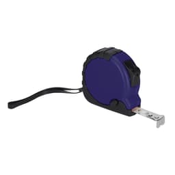 A purple tape measure with a retractable mechanism and a keyring attachment. The product features a black casing.