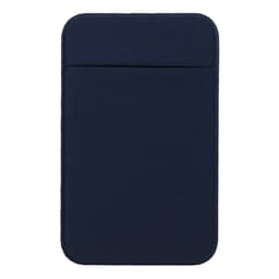 A navy blue pouch with a top opening, featuring a smooth fabric texture and a simple design.