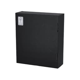 A black gift box featuring a logo, designed for the Halfred Gift Set packaging.