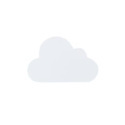 A white cloud-shaped stress ball with a smooth surface and a subtle logo.