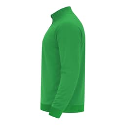 A green Brewer Hoodie with a high collar and ribbed cuffs and hem, featuring a logo.