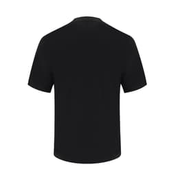 A black adult oversize T-shirt with a plain back and no visible branding. 