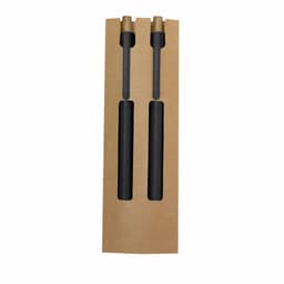 A promotional gift set featuring two black pens with metallic gold accents, presented in a brown cardboard packaging.
