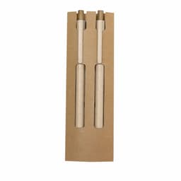 A set of two pens in a cardboard holder, featuring a natural finish with gold accents.