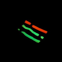 Three event wristbands in vibrant orange and green colours, featuring a flexible design and black connectors.