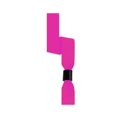 A pink event wristband featuring a black fastening, suitable for exhibitions and events.