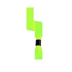 A bright neon yellow event wristband with a black clasp, featuring a flexible, smooth design.