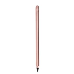 A grey-lead pencil in a metallic rose gold colour, featuring a branding logo at the top.