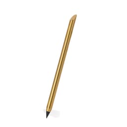A grey-lead pencil with a metallic gold body and a sharpened tip, featuring a simple design without additional markings.