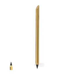 A gold-grey lead pencil with a sharpened tip and a small, unsharpened version beside it.